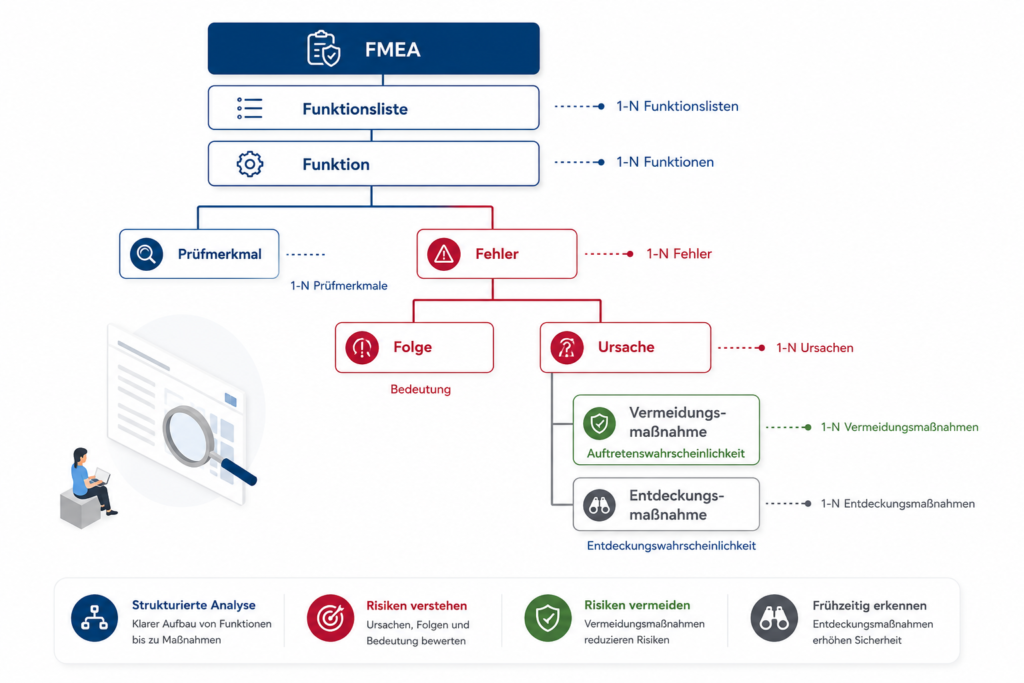 Hierarchie der FMEA-Prozessstruktur
